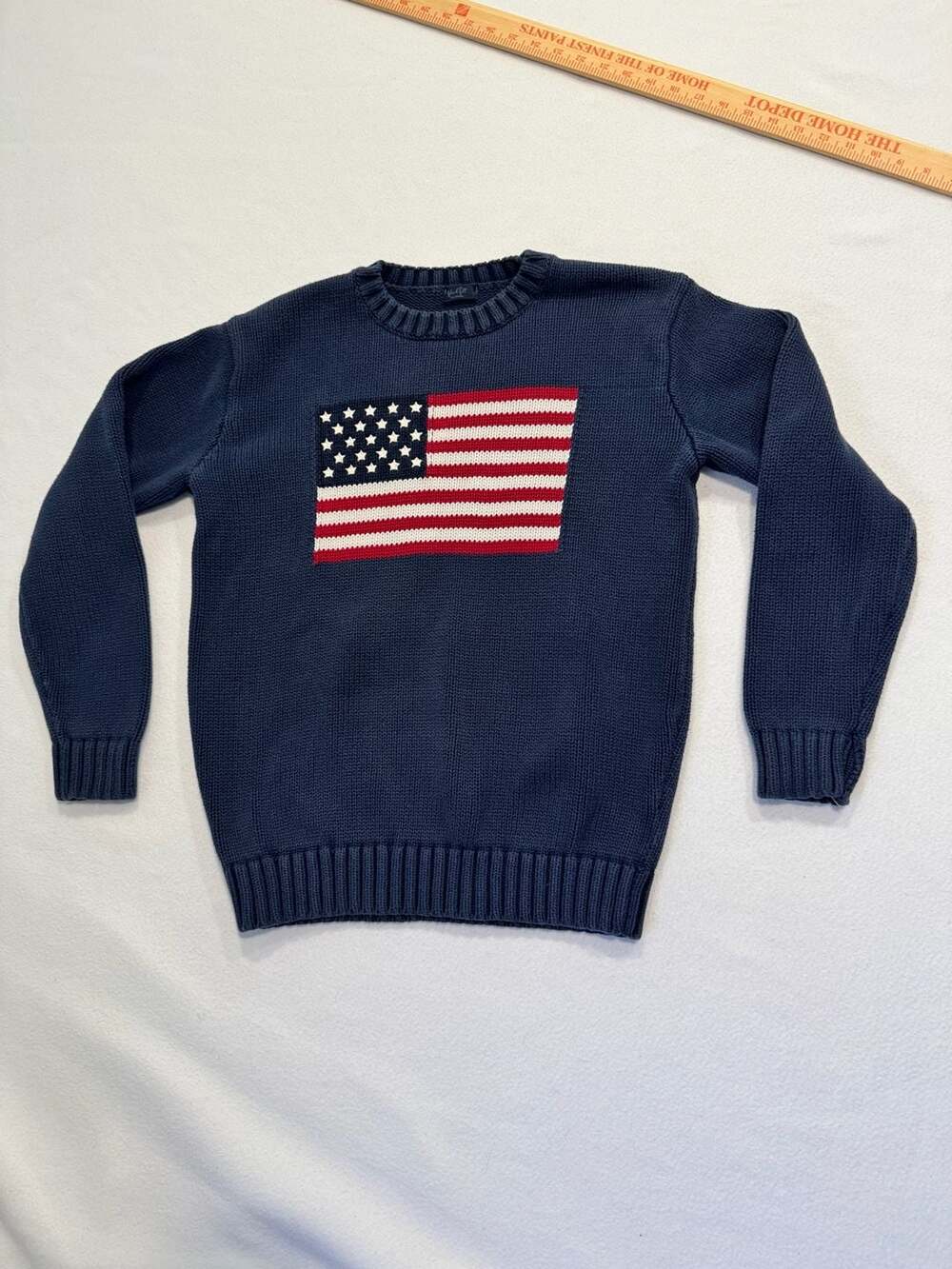 Brandy Melville John Galt Navy American Flag Cotton Knit Sweater